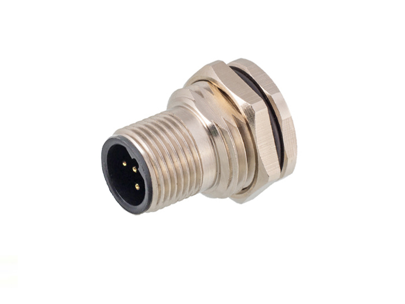 B CODE M12 DEVICE CONNECTOR PLUG M12 PANEL REAR MOUNT MALE 5POS PCB SOLDER PINS