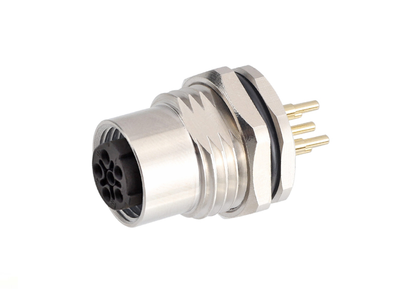 C CODE M12 DEVICE CONNECTOR SOCKET M12 PANEL REAR MOUNT FEMALE PCB PINS