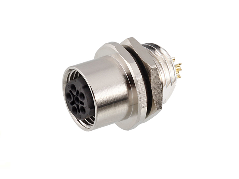 C CODE M12 DEVICE CONNECTOR SOCKET M12 PANEL FRONT MOUNT FEMALE SOLDER PINS